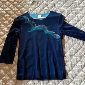 Vivienne Tam blouse , sheer sleeves and top layer. In new condition size 2,